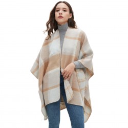 Factory direct supply to Amazon cross-border trade, new autumn and winter season women's faux cashmere double-sided checkered shawls for Europe and America