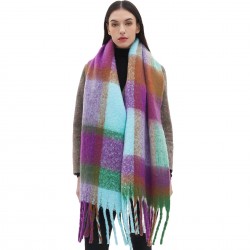 Factory direct supply of new autumn and winter thickened and enlarged checkered scarves and shawls for export to Europe and America