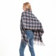 Wholesale of new thickened autumn and winter scarves for women in Europe and America, full polyester knitted fringed checkered scarves and shawls Wholesale of new thickened autumn and winter scarves for women in Europe and America, full polyester knitted fringed checkered scarves and shawls