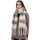 Custom manufacturer of new autumn and winter style circle sand imitation mohair jacquard tassel striped scarves and shawls for foreign trade in Europe and America Custom manufacturer of new autumn and winter style circle sand imitation mohair jacquard tassel striped scarves and shawls for foreign trade in Europe and America