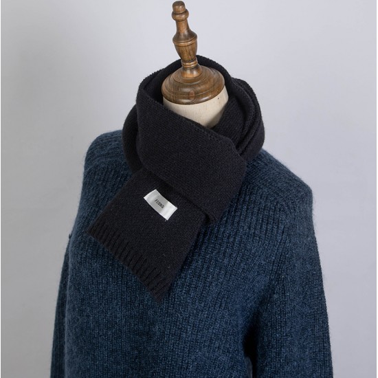 New autumn and winter woolen scarves for foreign trade, Korean-style acrylic labeled knitted solid color scarves for male and female student couples New autumn and winter woolen scarves for foreign trade, Korean-style acrylic labeled knitted solid color scarves for male and female student couples