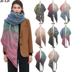 New cross-border diagonal scarf from the manufacturer, for export to Europe and America in autumn and winter, with loop yarn jacquard zebra print scarves and shawls