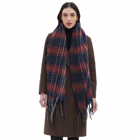 New cross-border foreign trade scarves, European and American autumn and winter men's and women's checkered tassel scarves and shawls manufacturer New cross-border foreign trade scarves, European and American autumn and winter men's and women's checkered tassel scarves and shawls manufacturer