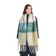 Cross-border Amazon bestseller, new autumn and winter collection of European and American jacquard four-leaf flower scarves with loop yarn imitation mohair