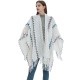 Wholesale of new foreign trade European and American spring, autumn and winter travel ethnic style split tassel white knitted shawls from the manufacturer Wholesale of new foreign trade European and American spring, autumn and winter travel ethnic style split tassel white knitted shawls from the manufacturer