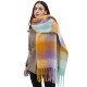 Manufacturer's in-stock cross-border hot items, new autumn and winter men's and women's checkered scarves with loop yarn and thick tassels for Europe and America Manufacturer's in-stock cross-border hot items, new autumn and winter men's and women's checkered scarves with loop yarn and thick tassels for Europe and America