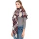 Factory direct supply of Amazon's hot spring, autumn and winter new tweed square scarves, split shawls, women's checked triangular scarves and scarves