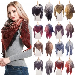 Amazon's popular European and American spring, autumn and winter full polyester herringbone-patterned triangular shawl, scarf and neck manufacturer
