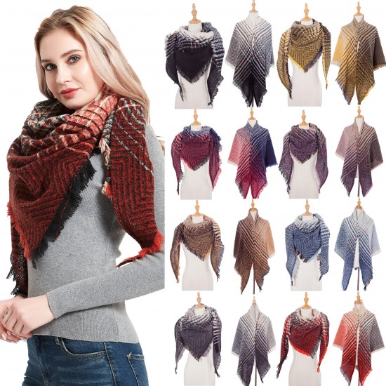 Amazon's popular European and American spring, autumn and winter full polyester herringbone-patterned triangular shawl, scarf and neck manufacturer Amazon's popular European and American spring, autumn and winter full polyester herringbone-patterned triangular shawl, scarf and neck manufacturer