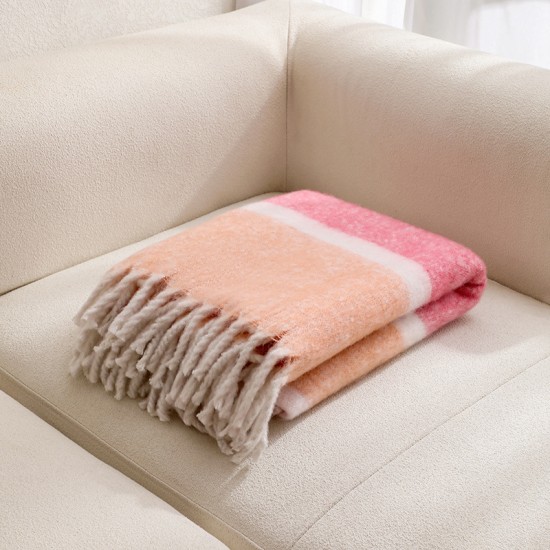 Spring, autumn and winter thickened foreign trade Nordic office air conditioning, nap blanket, striped blanket, sofa blanket, custom blanket Spring, autumn and winter thickened foreign trade Nordic office air conditioning, nap blanket, striped blanket, sofa blanket, custom blanket