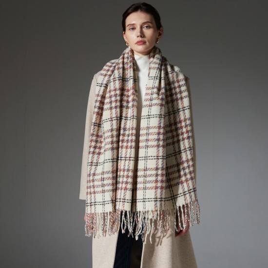 Amazon cross-border trade European and American autumn and winter high-end new fringed checkered shawl and shawl manufacturer Amazon cross-border trade European and American autumn and winter high-end new fringed checkered shawl and shawl manufacturer