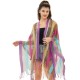 New women's cape with a travel ethnic style, rainbow stripes, summer sun protection, thin and openwork shawl from foreign trade premium products New women's cape with a travel ethnic style, rainbow stripes, summer sun protection, thin and openwork shawl from foreign trade premium products