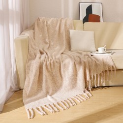 European and American autumn and winter looped yarn imitation mohair with floral tassels thickened shawl cover blanket manufacturer