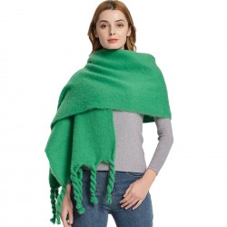 Wholesale manufacturer of new European and American autumn and winter scarves with loop yarn knots, thick braids and thick tassels in solid colors