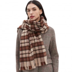 Customized manufacturer of new large-sized and thickened short-sleeved checkered scarves and shawls for autumn and winter in Europe and America