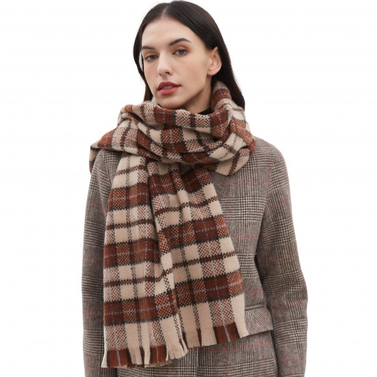 Customized manufacturer of new large-sized and thickened short-sleeved checkered scarves and shawls for autumn and winter in Europe and America Customized manufacturer of new large-sized and thickened short-sleeved checkered scarves and shawls for autumn and winter in Europe and America