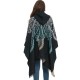 Amazon's hot foreign trade European and American spring and winter new peacock jacquard black and blue imitation cashmere hooded cape shawl Amazon's hot foreign trade European and American spring and winter new peacock jacquard black and blue imitation cashmere hooded cape shawl