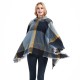Factory direct supply of blue women's capes, hooded shawls and cloaks for spring, autumn and winter in Europe and America