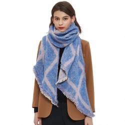 Amazon's hot foreign trade European and American autumn and winter loop yarn 2023 new checkered diagonal scarf and women's shawl manufacturer