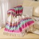 Foreign trade European and American autumn and winter hoop yarn imitation mohair thickened striped large shawl cover blanket manufacturer