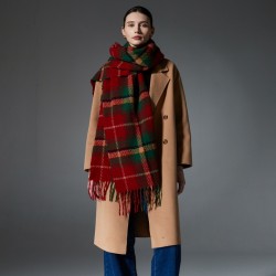 Amazon's popular cross-border export European and American autumn and winter Christmas red and green checkered tassel scarf and shawl manufacturer