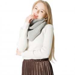 Korean autumn and winter woolen scarf with two gold coin flower loops, knitted scarf and scarf, wholesale from Tonglu factory