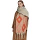 Factory direct supply for export to Europe and America: thickened faux mohair, thick tassel, large jacquard diamond-shaped scarves and shawls for autumn and winter