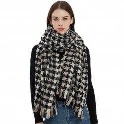 New large checkered scarf for women in autumn and winter in Europe and America, Korean version thickened dual-purpose checkered scarf shawl manufacturer