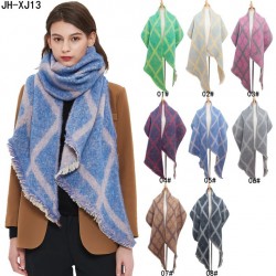 Amazon's hot foreign trade European and American autumn and winter loop yarn 2023 new checkered diagonal scarf and women's shawl manufacturer