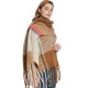 A new and popular European and American autumn and winter scarf and shawl with looped yarn imitation mohair and a checkered thick tassel pattern A new and popular European and American autumn and winter scarf and shawl with looped yarn imitation mohair and a checkered thick tassel pattern