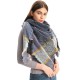 Factory direct supply of cross-border popular and in-stock new European and American scarves, large checkered triangular shawls and scarves for spring, autumn and winter