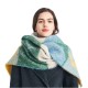 Cross-border Amazon bestseller, new autumn and winter collection of European and American jacquard four-leaf flower scarves with loop yarn imitation mohair