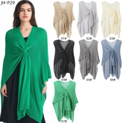 Wholesale of Amazon's hot cross-border trade European and American spring, summer and autumn new solid-color knitted shawls for women's outerwear