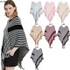 A popular European and American pullover cape shawl for spring, autumn and winter, a black striped knitted shawl A popular European and American pullover cape shawl for spring, autumn and winter, a black striped knitted shawl