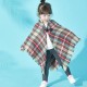 Direct supply from the manufacturer: Amazon's popular new autumn and winter European and American children's horn-buttoned checkered cape shawls Direct supply from the manufacturer: Amazon's popular new autumn and winter European and American children's horn-buttoned checkered cape shawls