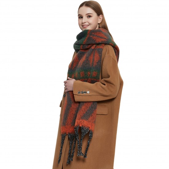 New style of shawl for foreign trade, thickened and thickened fringed jacquard scarf imitating mohair for autumn and winter in Europe and America, direct supply from the factory New style of shawl for foreign trade, thickened and thickened fringed jacquard scarf imitating mohair for autumn and winter in Europe and America, direct supply from the factory