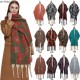 Amazon's hot 2023 new export shawl: European and American winter looped chiffon thick tassel jacquard large leopard print scarf