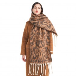 Amazon's best-selling cross-border new export European and American autumn and winter loop yarn imitation mohair water ripple jacquard scarf