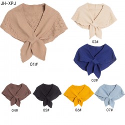 Factory direct supply of high-quality spring and autumn new Korean-style fashionable women's hollowed-out woolen knitted outer shawl