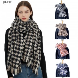 New large checkered scarf for women in autumn and winter in Europe and America, Korean version thickened dual-purpose checkered scarf shawl manufacturer