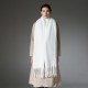 Amazon export European and American autumn and winter hoop gauze thick beard thick braid tassel white scarf shawl in stock manufacturer