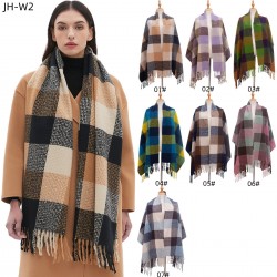 Customized manufacturer of new cross-border high-quality foreign trade European and American autumn and winter oversized and thickened fringed checkered scarves and shawls