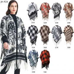 Wholesale of jacquard double-sided tassel shawls for women in spring, autumn and winter, directly supplied by the manufacturer to Amazon