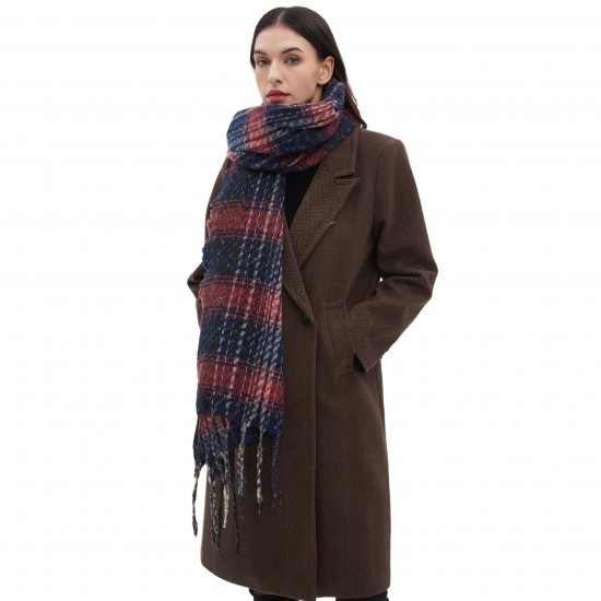 New cross-border foreign trade scarves, European and American autumn and winter men's and women's checkered tassel scarves and shawls manufacturer New cross-border foreign trade scarves, European and American autumn and winter men's and women's checkered tassel scarves and shawls manufacturer