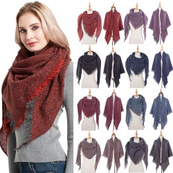 Amazon's popular European and American spring, autumn and winter women's circle yarn full polyester interlaced flower triangular shawl scarf and scarf manufacturer