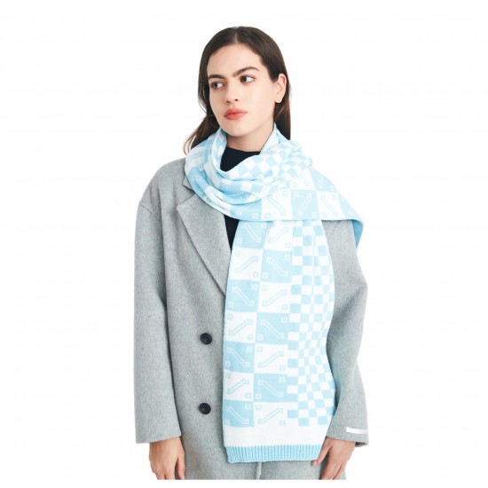 New autumn and winter woolen scarves for foreign trade, Korean-style acrylic knitted checkered scarves for male and female student couples