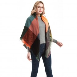 Amazon's popular European and American spring, autumn and winter full polyester herringbone-patterned triangular shawl, scarf and neck manufacturer