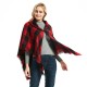 Direct supply from the original manufacturer for export, European and American style spring, autumn and winter lapel horn-buttoned checkered cape shawls Direct supply from the original manufacturer for export, European and American style spring, autumn and winter lapel horn-buttoned checkered cape shawls