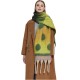 New foreign trade shawl, thickened scarf for autumn and winter in Europe and America, imitation mohair jacquard, thick tassel, gradient polka dot scarf New foreign trade shawl, thickened scarf for autumn and winter in Europe and America, imitation mohair jacquard, thick tassel, gradient polka dot scarf