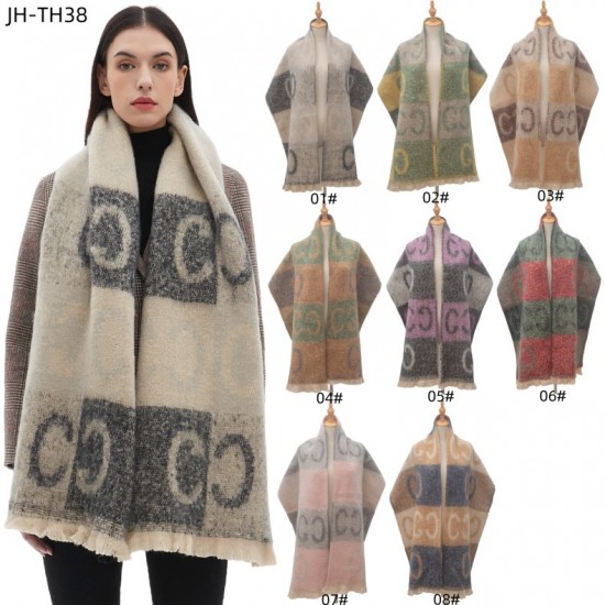 Amazon 2025 Foreign Trade New style scarf for men and women in Europe and America autumn and winter, short beard jacquard letter scarf manufacturer Amazon 2025 Foreign Trade New style scarf for men and women in Europe and America autumn and winter, short beard jacquard letter scarf manufacturer
